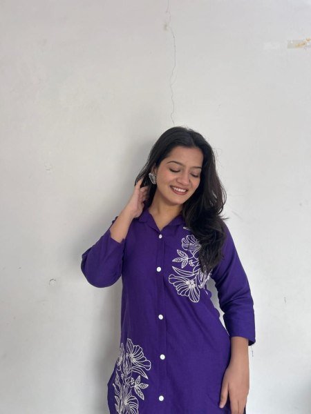 Sleek Purple Comfortable Cotton Co Ord Set for Summer Casual Wear CO ORD Sets