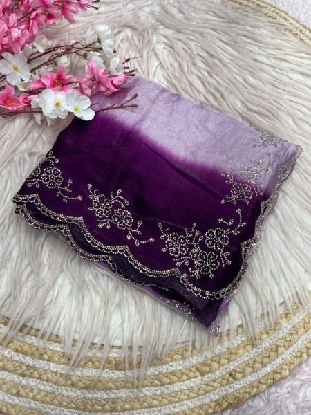 Sleek Purple Space Soft Silk Saree with Banglori Blouse at Manufacturer Rate Silk Sarees Wholesale