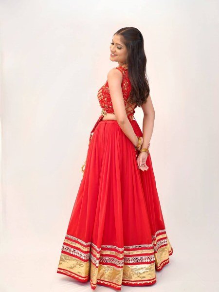 Sleek Red Fully Stitched Faux Georgette Lehenga Choli with Real Mirror Work at Wholesale Rate Designer Lehenga Choli