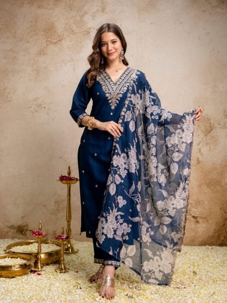 Sleek Roman Embroidered Straight Kurti Set With Original Manufacturer Rate Kurtis