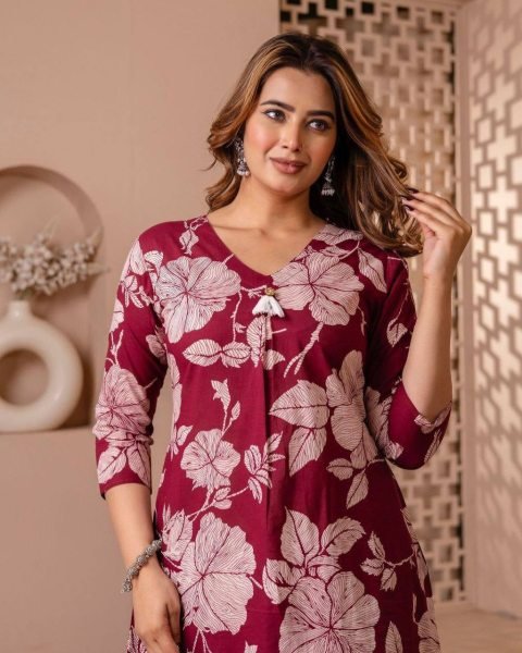 Smart Fit Daily Wear Kurti Set Digital Pattern in Soft Poly Rayon Printed Kurtis