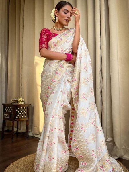 Soft Banarsi Silk Saree With Zari Weaving  