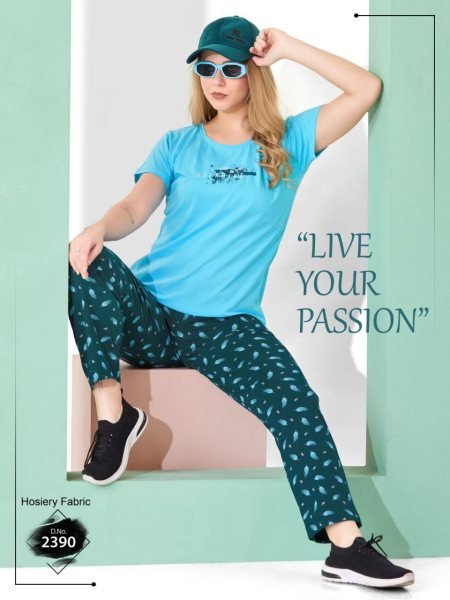 Soft Cotton Nightwear Set for Ladies Half Sleeve T Shirt with Pajama Combo Night Suit Wholesale