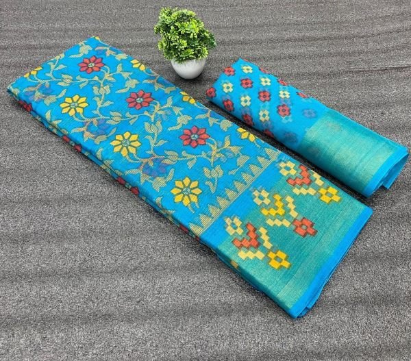 Soft Cotton Slub Zari Weaving Border Saree Collection  Cotton Sarees Wholesale