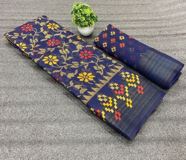 Soft Cotton Slub Zari Weaving Border Saree Collection  Cotton Sarees Wholesale