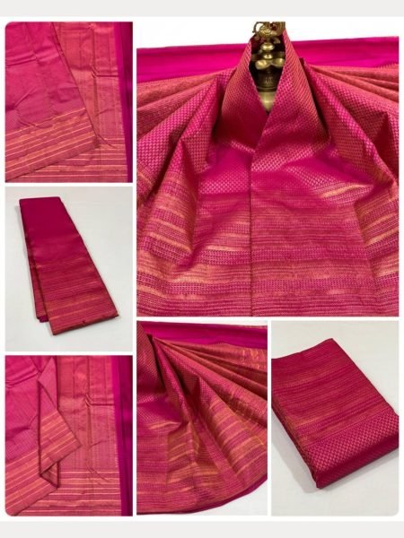 Soft Lichi Silk Saree With Jacquard Design  South Indian Saree 