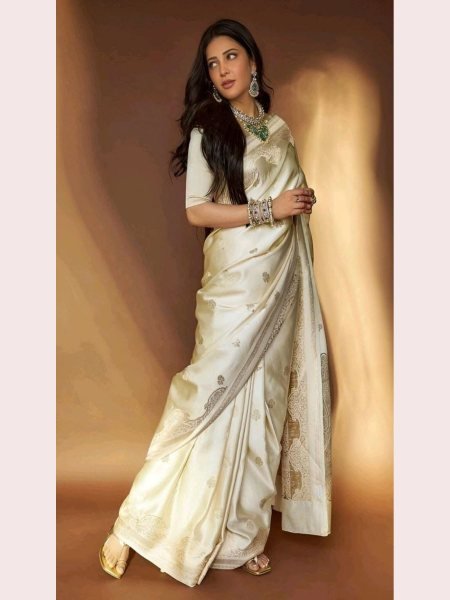 Shruti Haasan Organic Banarasi Saree with Jacquard Work: Soft Lichi Silk for Weddings Silk Sarees Wholesale