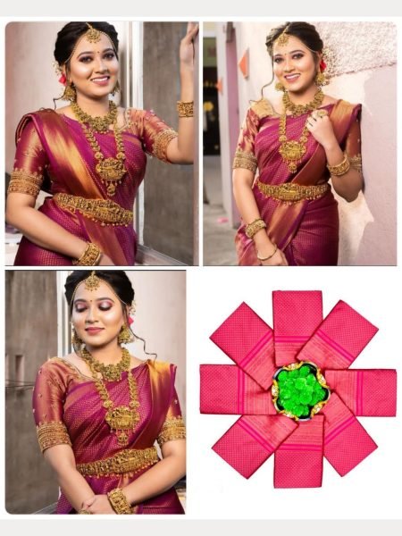 Soft Lichi Silk Saree With Jacquard Design  South Indian Saree 