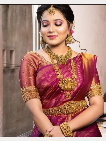 Soft Lichi Silk Saree With Jacquard Design  South Indian Saree 