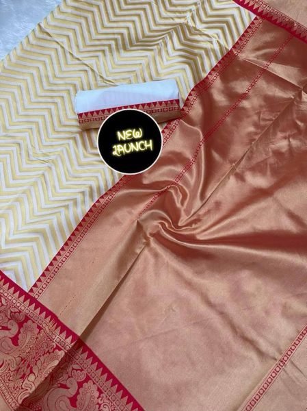 Soft Lichi Silk Saree with Rich Weaving Perfect for Festivals and Export Onam Collection