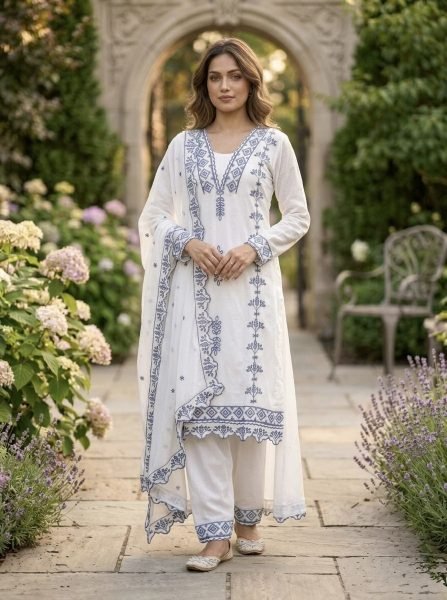 Soft Luxe Faux Georgette Kurti Pant Set With Thread Work Ready To Wear Ready To Wear Collection