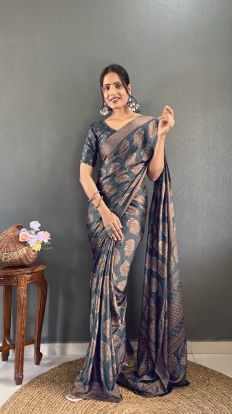 Soft Moss Silk Saree Online Stylish, Lightweight & Comfortable with Matching Blouse Silk Sarees Wholesale