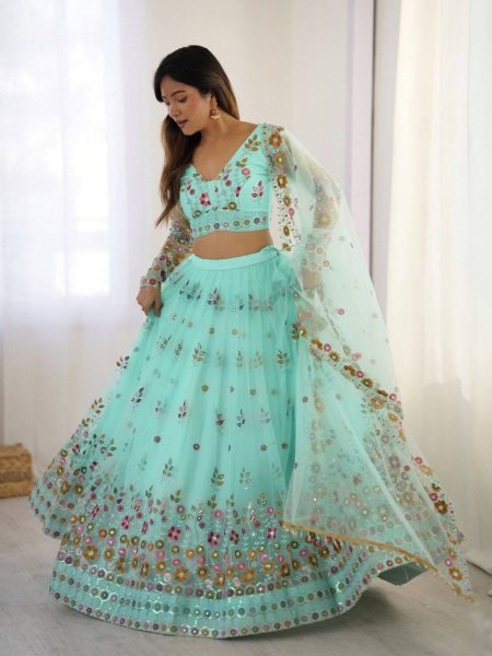 Soft Net Sequins Lehenga Choli Perfect for Weddings and Parties Designer Lehenga Choli