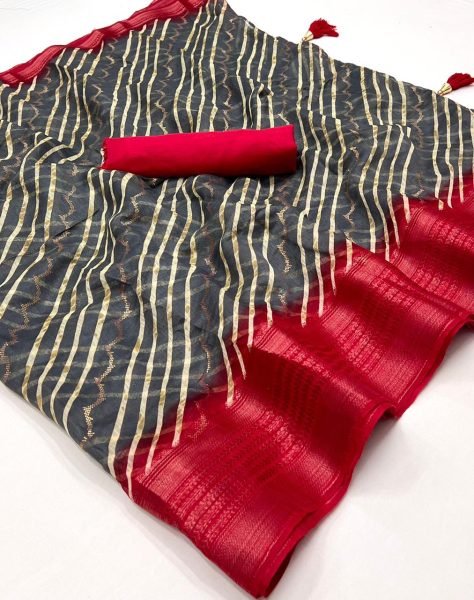 Soft Slub Cotton Weaving Border With Laheriya Foil Print Saree Printed Cotton Sarees Wholesale