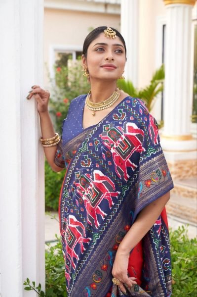 Soft & Smooth Patola Munga Crepe Heavy Silk Sarees Patola Silk Sarees Wholesale