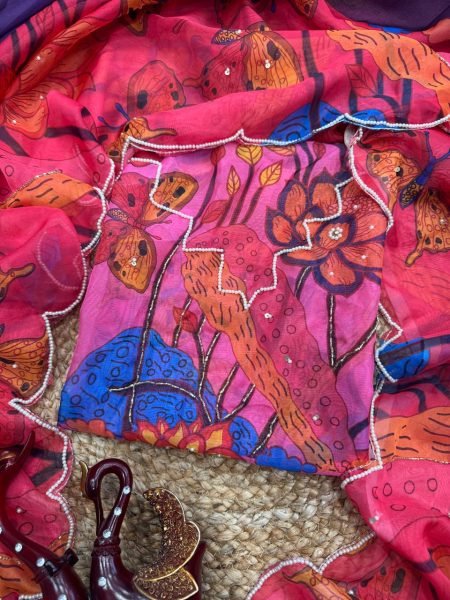 Soft Tebby Silk Saree with Zari and Katdana Embroidery for Party Wear 2025 Organza Sarees Wholesale