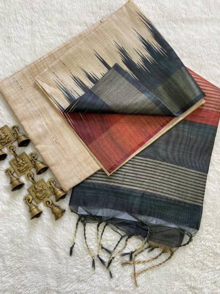 Soft Tussar Silk Saree with Attractive Border and Tassel Finish at Wholesale Rates Silk Sarees Wholesale