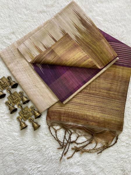 Soft Tussar Silk Saree with Attractive Border and Tassel Finish at Wholesale Rates Silk Sarees Wholesale