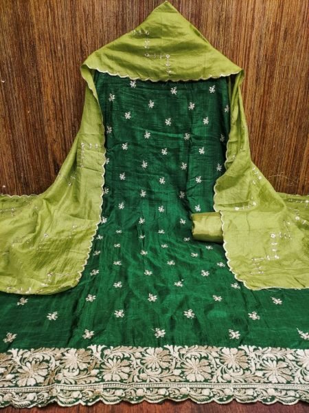 Soft Vichitra Silk Dress Material  Color Set Matching Dress Material Wholesale