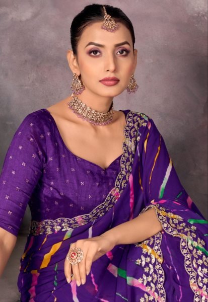 SoftFlow Georgette Saree by Sundri with Contrast Blouse Wedding Ready Look Georgette Sarees Wholesale
