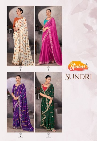 SoftFlow Georgette Saree by Sundri with Contrast Blouse Wedding Ready Look Georgette Sarees Wholesale