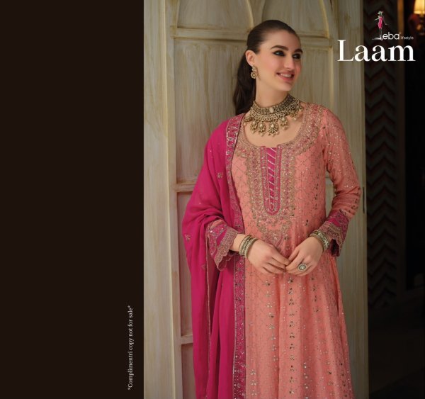 Sophisticated Peach Designer Real Georgette Embroidered Salwar Suit with Matching Dupatta Anarakali Gown Wholesale