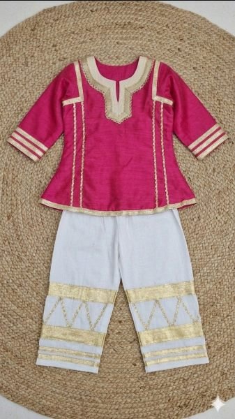 Sophisticated Pink Designer Girls Cotton Blend Palazzo Suit Set at Wholesale Rate Girls Wear
