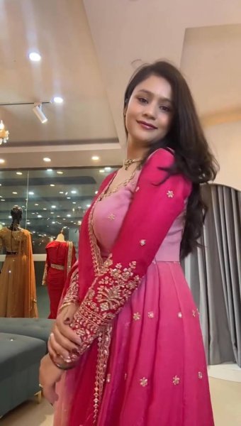Sophisticated Pink Georgette Embroidered Gown Pant Dupatta Set for Festival Ready To Wear Collection