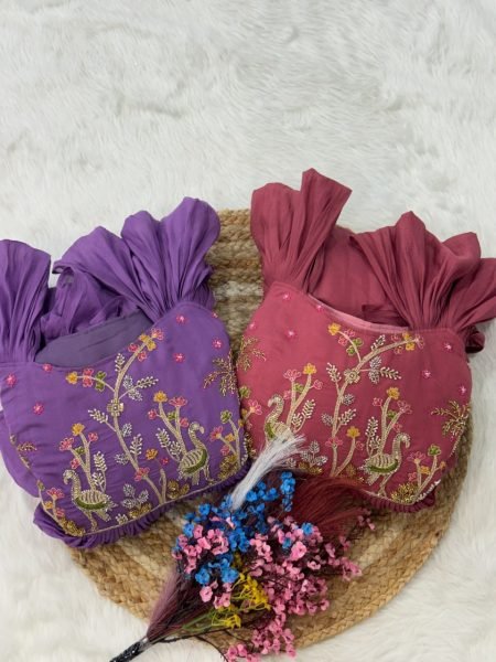 Sophisticated Pink Mal Chanderi Gown with Beads Embroidery for Festive Wear Anarkali Kurtis 