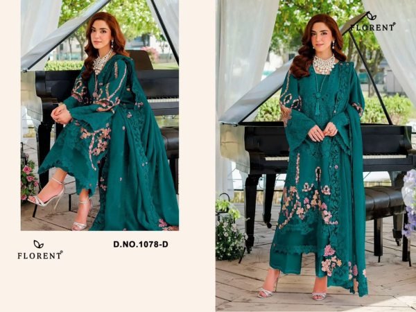 Sophisticated Teal Blue Cotton Dress Material with Embroidered Dupatta Set Pakistani Suits Wholesale
