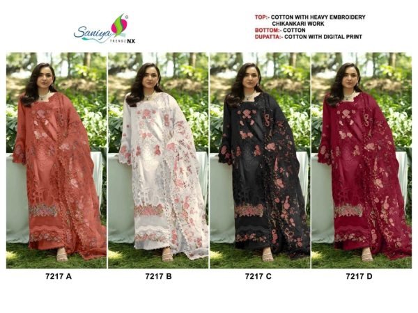 Sophisticated White Designer Chikankari Cotton Suit with Printed Maslin Dupatta Pakistani Suits Wholesale