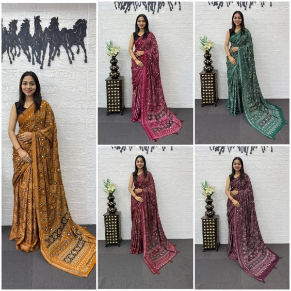 Sophisticated Wine Ethnic Mal Cotton Saree with Real Mirror Work for Special Occasions Printed Cotton Sarees Wholesale