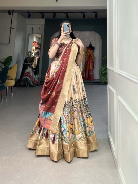 South Indian Style Traditional Half Saree Look Half Saree Lehenga