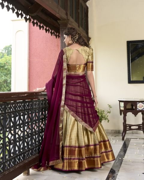 South Indian Traditional Half Saree Lehenga Choli  Half Saree Lehenga