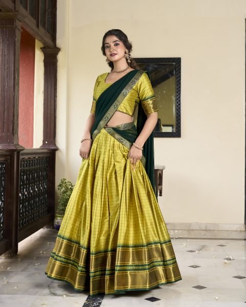 South Indian Traditional Half Saree Lehenga Choli  Half Saree Lehenga