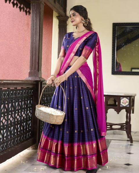 South Indian Traditional Half Saree Lehenga Choli  Half Saree Lehenga