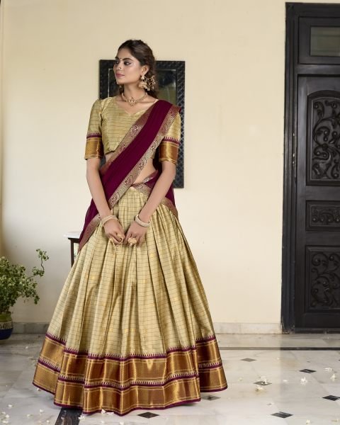 South Indian Traditional Half Saree Lehenga Choli  Half Saree Lehenga