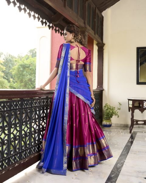 South Indian Traditional Half Saree Lehenga Choli  Half Saree Lehenga