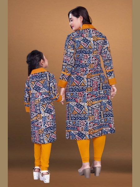 Special Mother Daughter Reyon Printed Top Pant Set Combo Collection  Mom-Doughter Collection