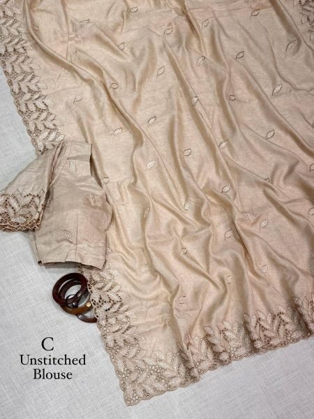 Splendid Cream Arry Cotton Saree with Matching Embroidered Cutwork Blouse For Diwali Collection Cotton Sarees Wholesale