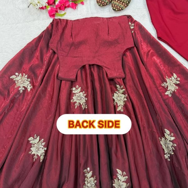 Splendid Maroon Designer Anarkali Suit Set with Dupatta for Wedding Wear Ready To Wear Collection