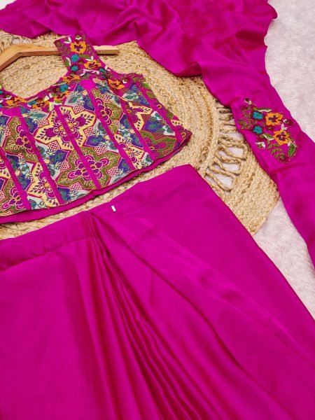 Splendid Pink Elegant Rangoli Silk Saree for Wedding and Reception Wear Ready To Wear Saree 