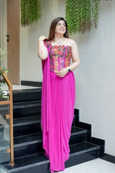 Splendid Pink Elegant Rangoli Silk Saree for Wedding and Reception Wear Ready To Wear Saree 
