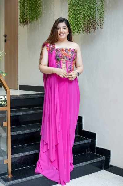 Splendid Pink Elegant Rangoli Silk Saree for Wedding and Reception Wear Ready To Wear Saree 