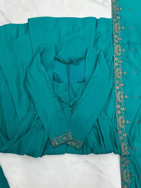 Splendid Roman Shimmer Anarkali Gown with Bead Work and Dupatta for Exporters at manufacturer price Anarkali Kurtis 