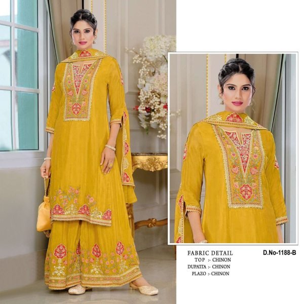 Splendid Yellow Embroidery Sequence Suit Set with Dupatta for Party Wear at Export Quality  Designer Plazzo Salwar Suits Wholesale