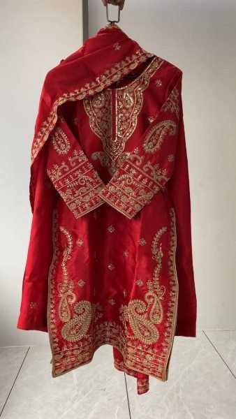 Spotlight Look Deep Red Glass Roman Cording Embroidered Top Plazzo Set with Dupatta Ready To Wear Collection