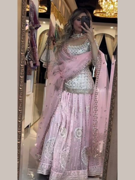 Starlight Georgette Lehenga with Sequin Embroidery &  Net Dupatta Party Ready Style Ready To Wear Suit