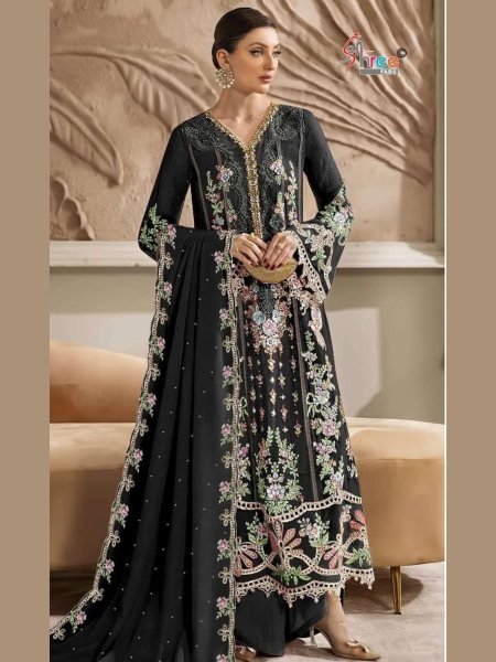 Statement Black Ethnic Suit Set with Luxury Embroidery and Dupatta Salwar Kameez