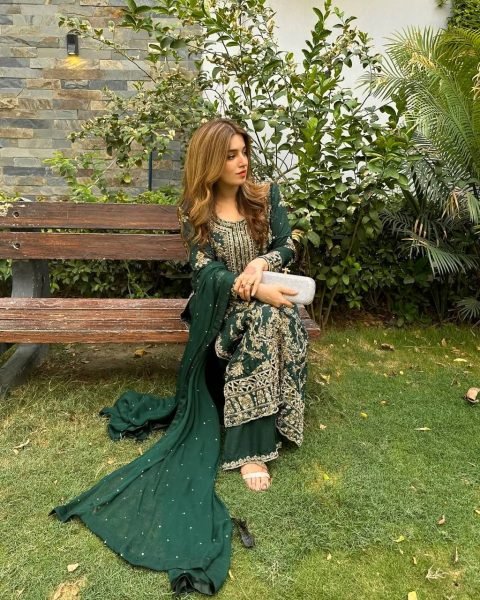 Stitched Collection Beautiful Chinon Silk Green Salwar Suit Wholesale Price Ready To Wear Collection
